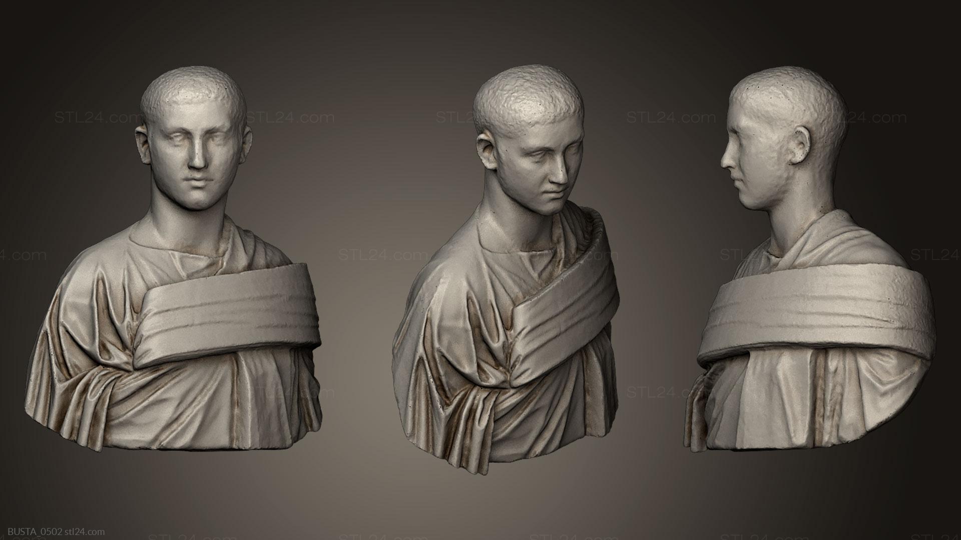 Бюсты и головы античные и исторические (Северус Александр, BUSTA_0502) 3D модель для ЧПУ станка